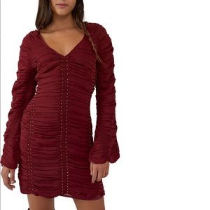 Free People Western Romance Long Sleeve Minidress